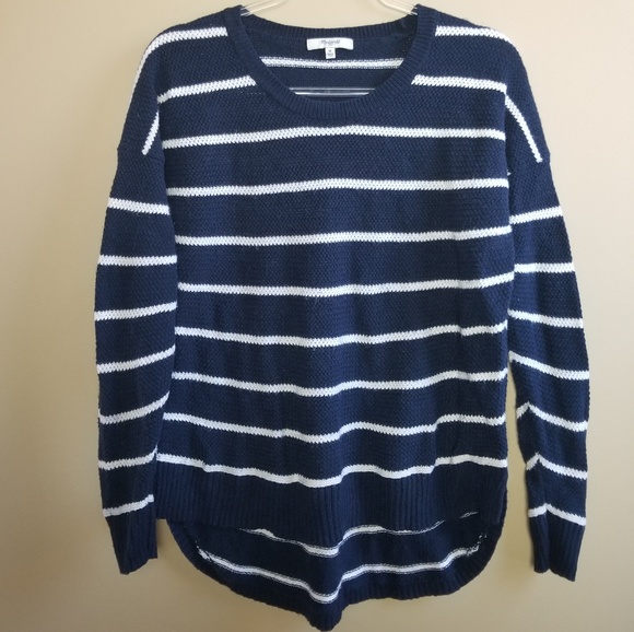 Madewell Sweaters - Madewell Chronicle Navy White Stripe Sweater, M